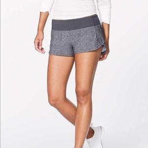 Grey and lime Lululemon speed up shorts